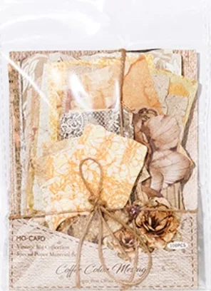 100 Sheets Vintage Scrapbook Papers Journaling Scrapbooking Supplies Kit