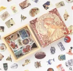200PCS Middle Size Vintage Theme Scrapbook Washi Stickers for Scrapbooking Diary Decoration (Retro Themed)