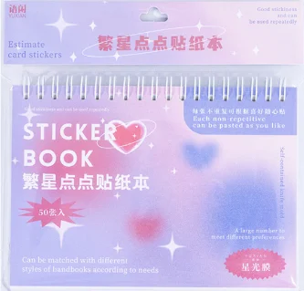 Colorful Sticker Book, 50 Sheets Shiny Love Bubble Heart Butterfly Ribbon Cute Stickers for Junk Journal Arts Craft Greeting Cards Scrapbook Supplies Home Decoration, DIY Deco Stickers (A)