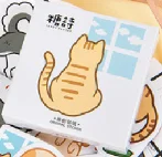 45PCS Cute Boxed DIY Cartoon Doggy and Cat Adhesive Paper Pets Shaped Stickers for Laptop Planners Scrapbook Cups Diary Notebooks Album Phone Case (Dog and Cat)