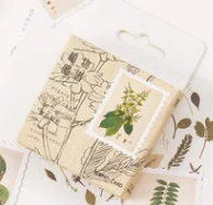 Small Size Plants Stamps Scrapbook Stickers, 45pcs Doraking Boxed DIY Decoration Scrapbook Plants Stickers for Laptop, Planners, Scrapbook, Suitcase, Notebooks, Album(Plants Stamp, 45pcs/ Box)