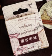 46PCS Boxed DIY Decoration Vintage Earth Hemisphere Map Theme Paper Stickers for Laptop Planners Scrapbook Suitcase Diary Notebooks Album
